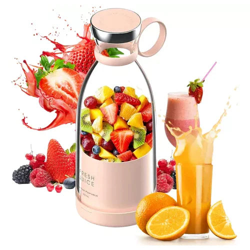 Portable Smoothie Blender with Fruit Container and Drinking Lid for On the Go