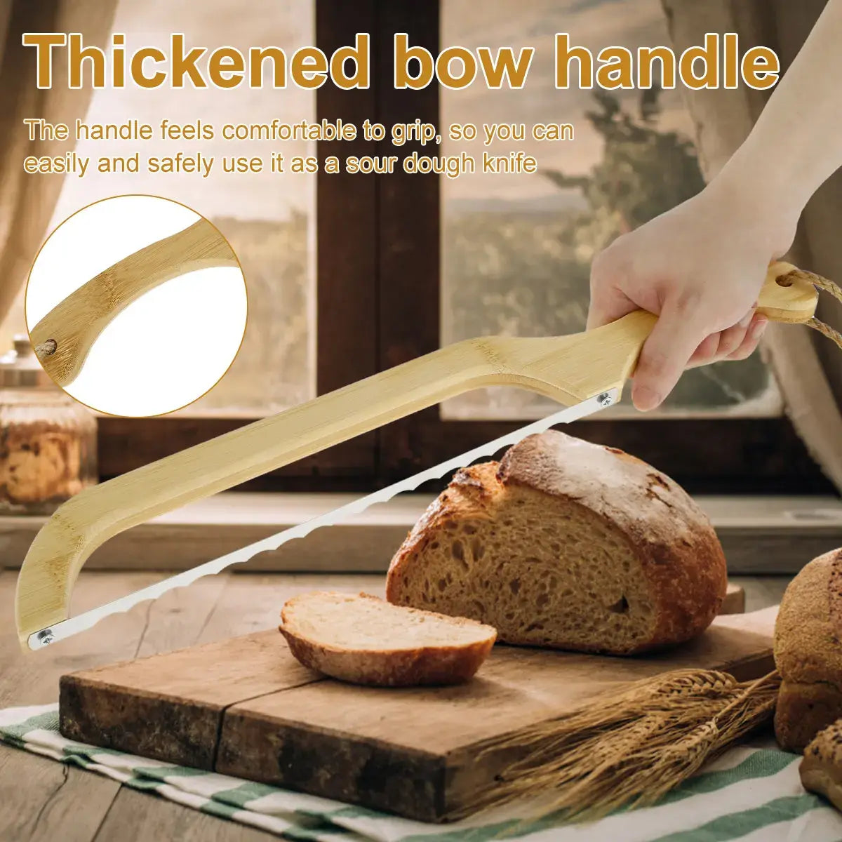Sharp Bread Knife with Ergonomic Handle for Even Slices