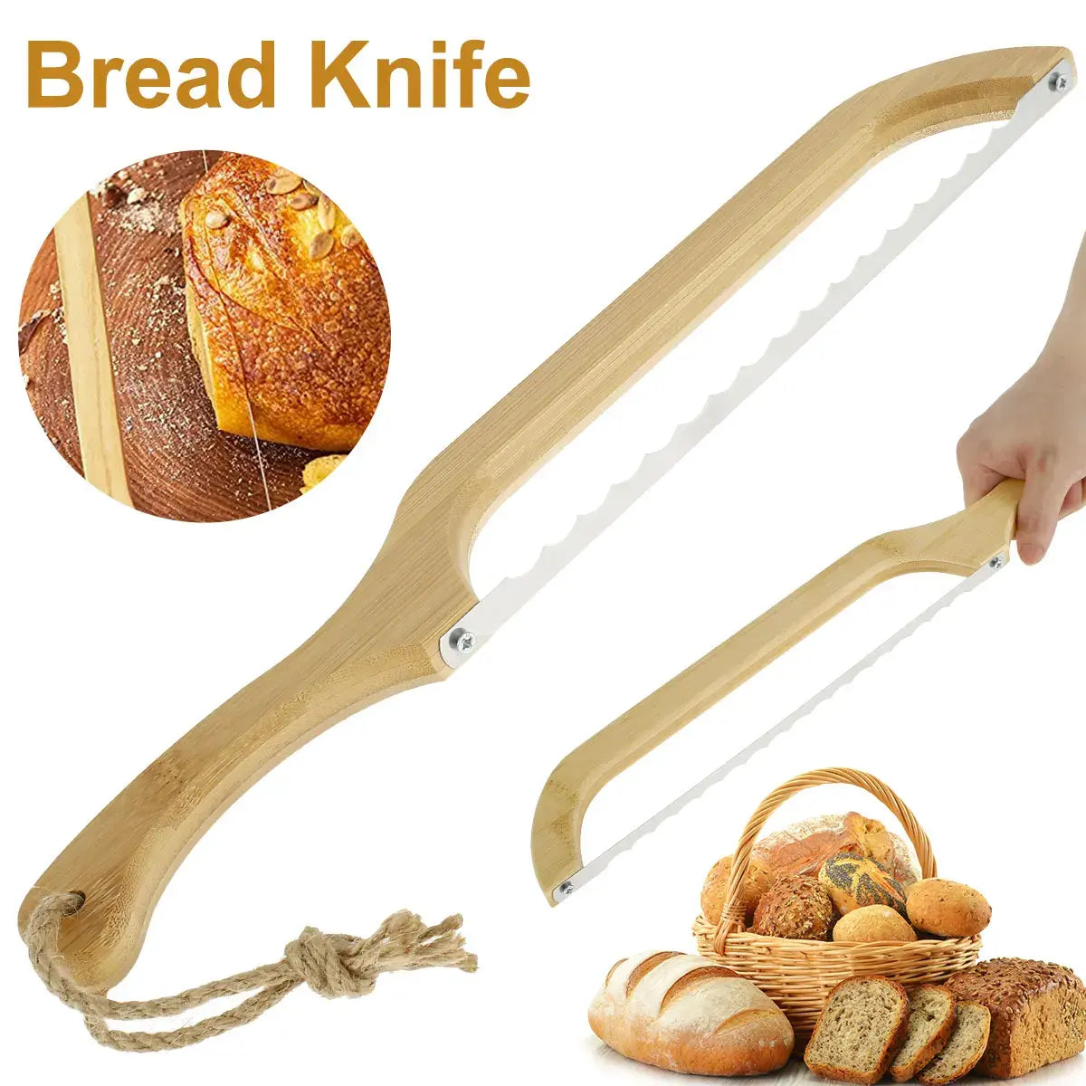 Sharp Bread Knife with Ergonomic Handle for Even Slices