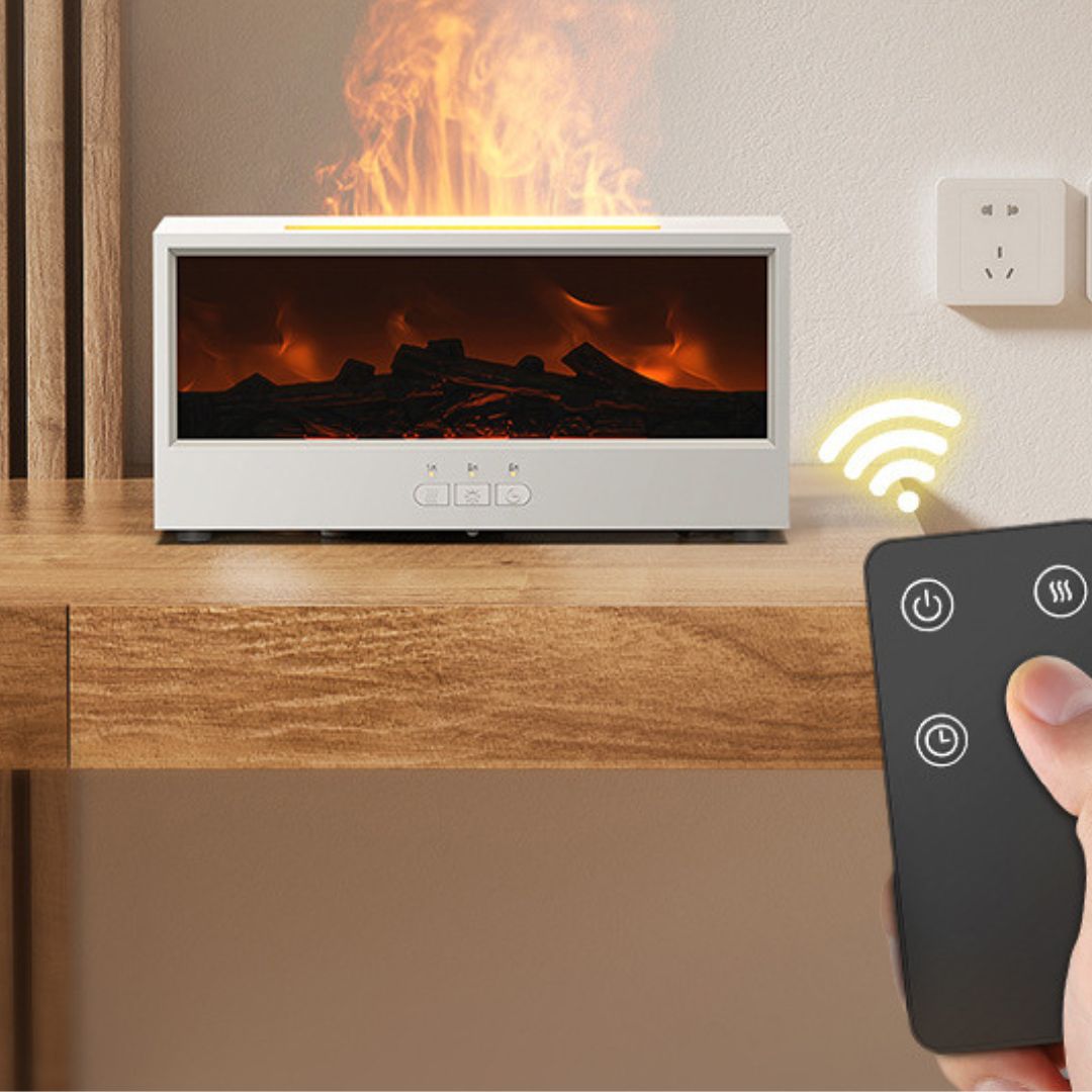 Stylish Aroma Diffuser with Fireplace Flame Effect
