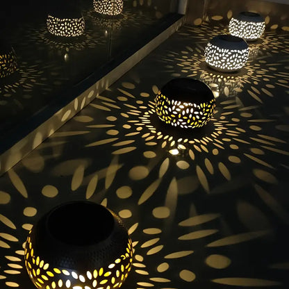 Solar Garden Lamp with Dotted Design – Perfect Lighting for Patio and Garden