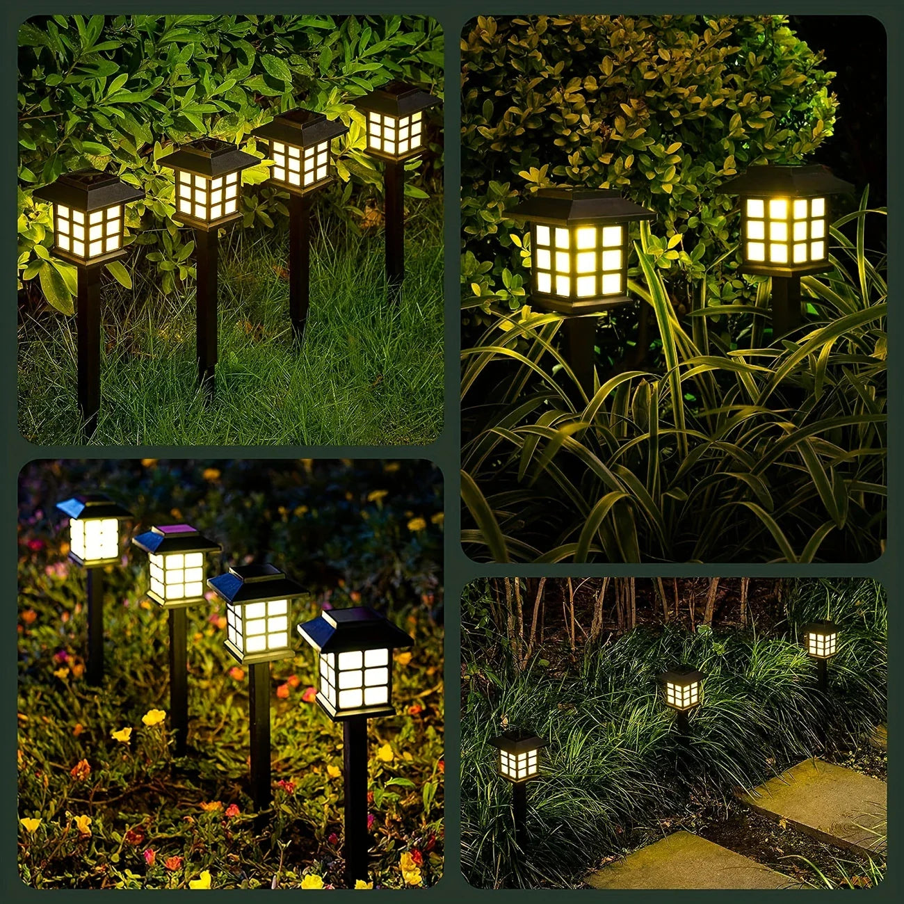 Solar Lantern Path Lighting – Waterproof LED Garden Lights for Outdoor Use Elegant Solar Lights for Driveway and Garden