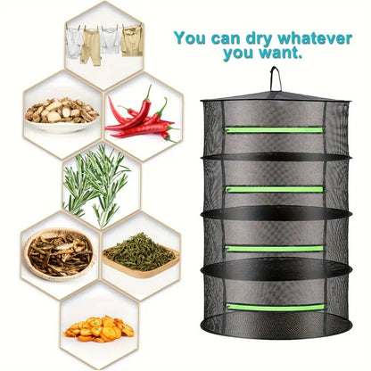 Foldable Drying Rack for Fruits, Vegetables, and Herbs – Multi-Tier Mesh Tray for Fast Drying