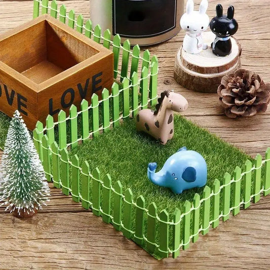 Colorful Miniature Wooden Garden Fence – Decorative Fence Elements for Fairy Gardens and Model Building