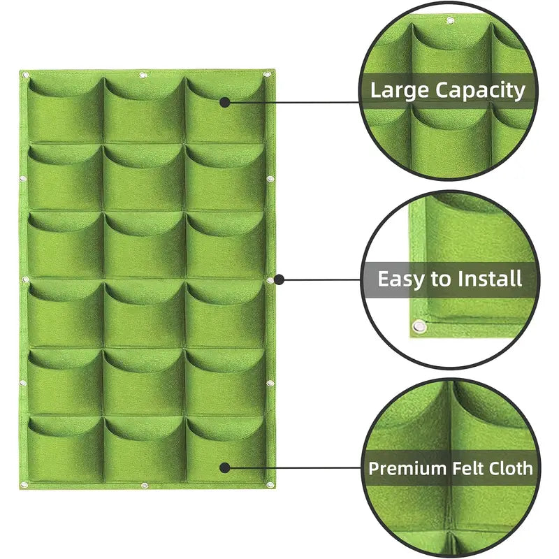 Felt Wall-Mounted Grow Bag – Three-Dimensional Non-Woven Planter Pocket for Vertical Gardens