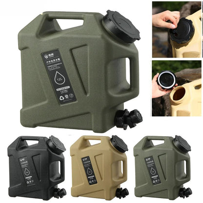 Portable 12L Water Container with Spigot – Durable Camping Water Storage Tank for Outdoor Activities