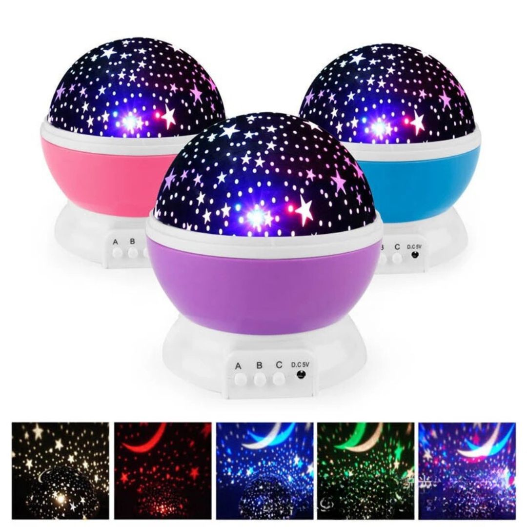 Star projection night light for a calming atmosphere