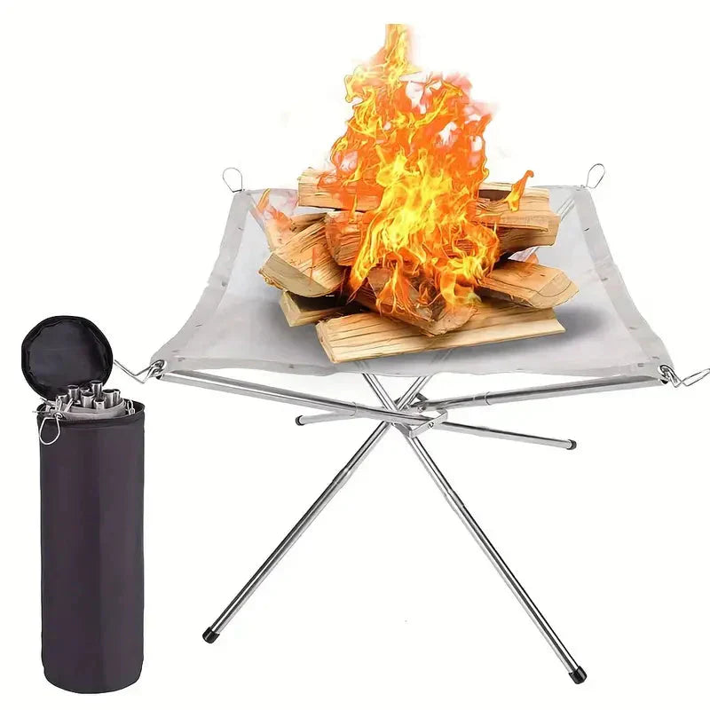 Portable Fire Pit – Foldable Fire Stand for Camping and Outdoor Use