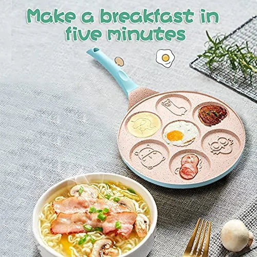 Kids Breakfast Pan with Fun Shapes for Creative Fried Eggs and Pancakes