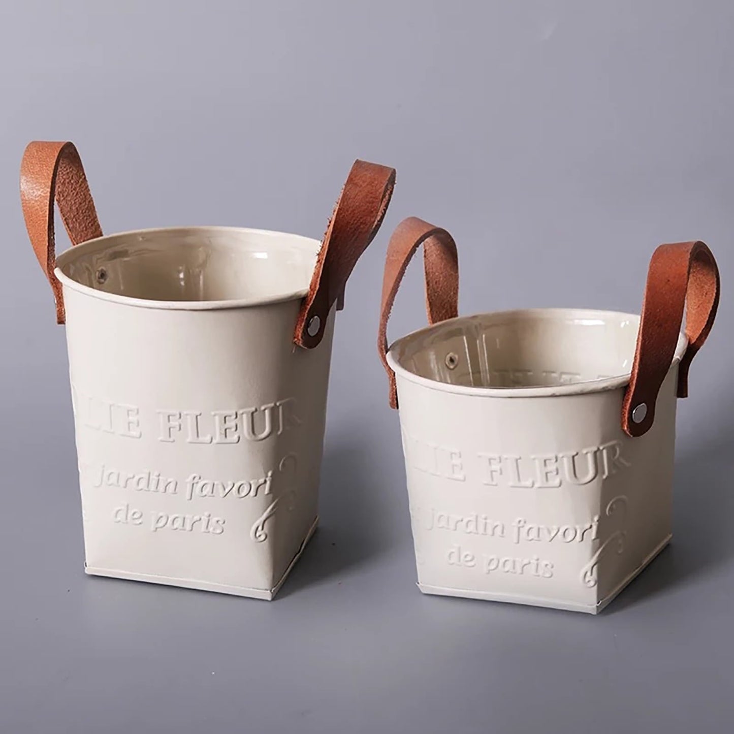 Decorative Plant Pots with Leather Handles – Stylish Flower Pots for Home and Garden