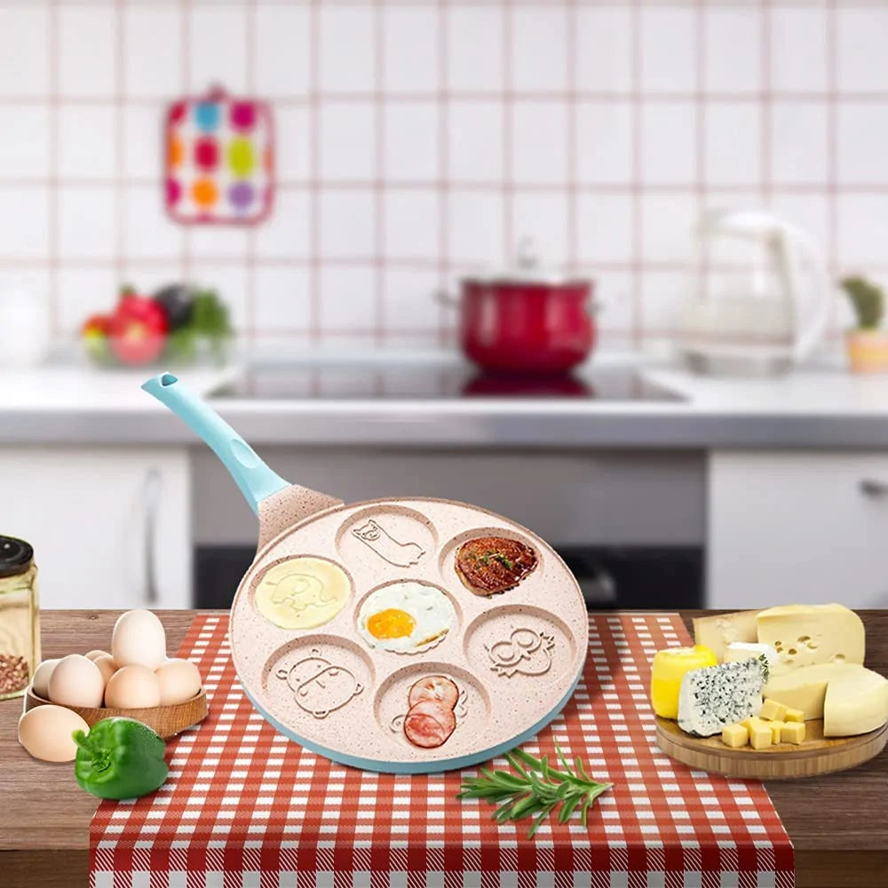 Kids Breakfast Pan with Fun Shapes for Creative Fried Eggs and Pancakes