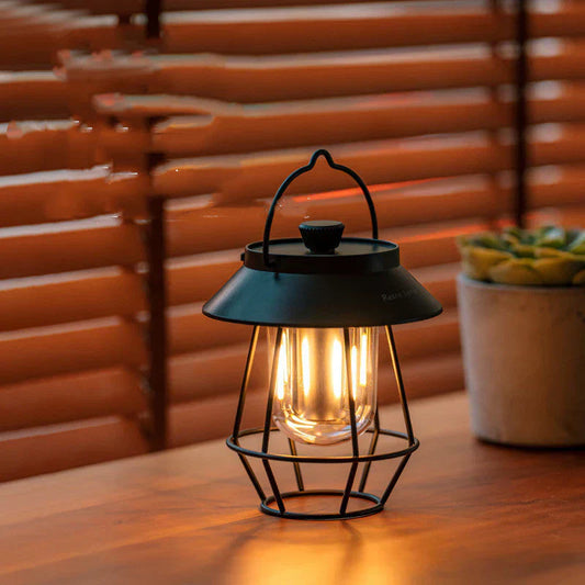 Portable Retro LED Camping Lantern – Vintage Lamp for Outdoor Adventures, Garden, and Patio
