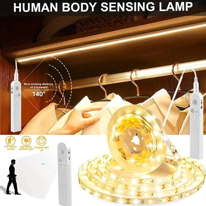 Flexible LED Light Strip With Remote Control – 2-Meter Strip For Decorative Lighting In Shelves And Cabinets