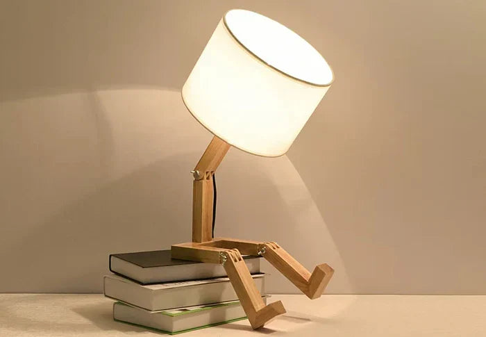 Modern Wooden Table Lamp with Book Storage – Perfect for Your Home