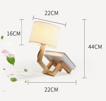 Modern Wooden Table Lamp with Book Storage – Perfect for Your Home