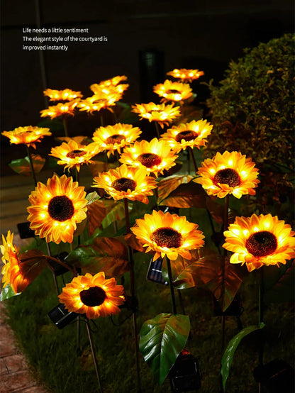 Waterproof Solar Sunflower Lamp for Garden & Patio – Decorative Outdoor Lighting with Solar Power