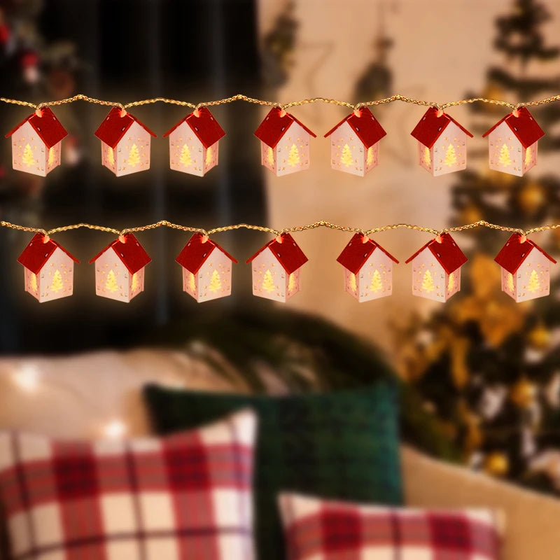 Decorative Wooden Houses with LED Lights for a Festive Christmas Atmosphere