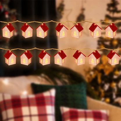 Decorative Wooden Houses with LED Lights for a Festive Christmas Atmosphere