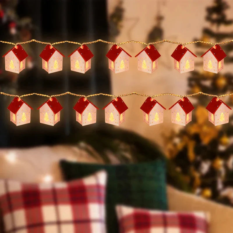 Wooden Christmas Houses with Atmospheric LED Lighting for Decoration