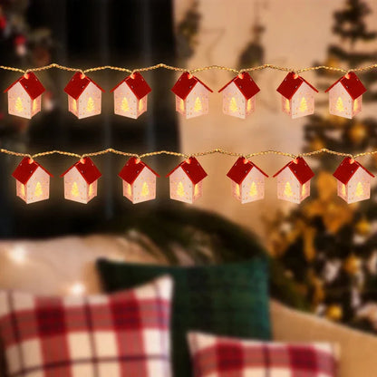 Wooden Christmas Houses with Atmospheric LED Lighting for Decoration