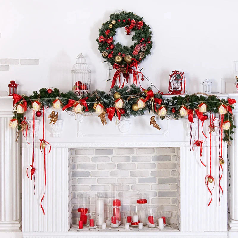 Wooden Christmas Houses with Atmospheric LED Lighting for Decoration