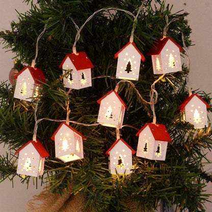 Decorative Wooden Houses with LED Lights for a Festive Christmas Atmosphere