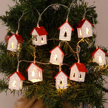 Wooden Christmas Houses with Atmospheric LED Lighting for Decoration