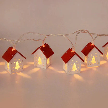 Wooden Christmas Houses with Atmospheric LED Lighting for Decoration