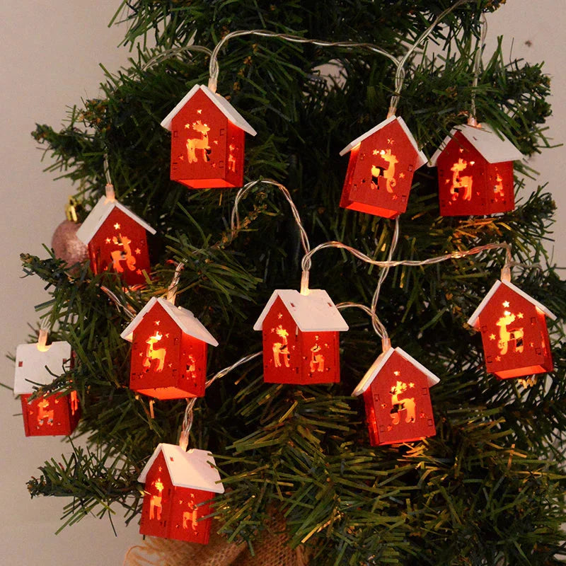 Wooden Christmas Houses with Atmospheric LED Lighting for Decoration
