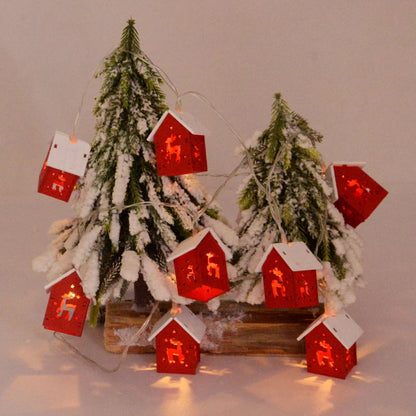 Decorative Wooden Houses with LED Lights for a Festive Christmas Atmosphere