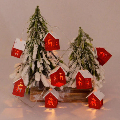 Wooden Christmas Houses with Atmospheric LED Lighting for Decoration