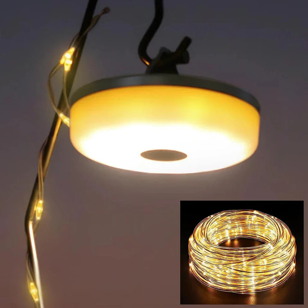Compact Aurora String Lights with USB Charging and Flexible Light Distribution