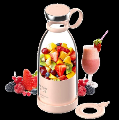 Portable Smoothie Blender with Fruit Container and Drinking Lid for On the Go