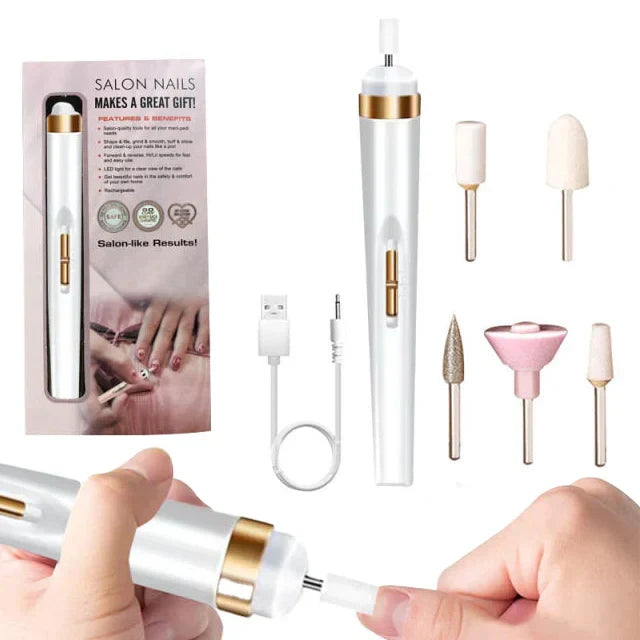Electric Nail Drill 5-in-1 Professional Manicure & Pedicure Set with LED Light