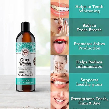 COCOMINT Oil Pulling Mouthwash – 7 Essential Oils and Vitamins for Healthy Teeth & Fresh Breath