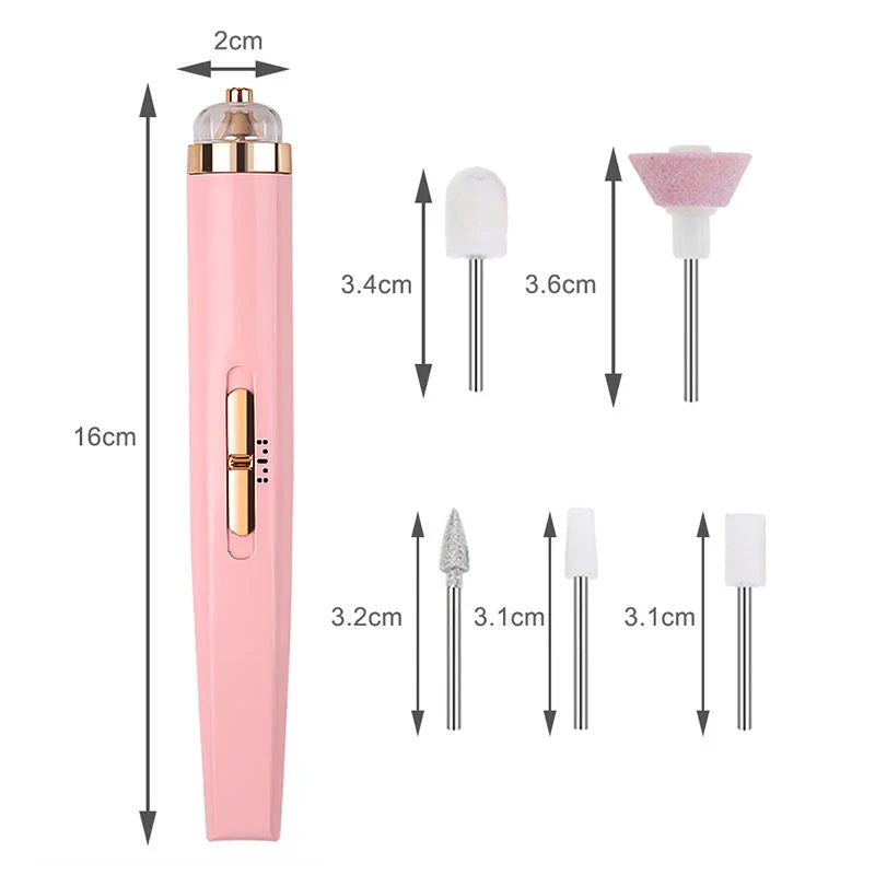 Electric Nail Drill 5-in-1 Professional Manicure & Pedicure Set with LED Light