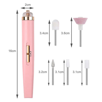 Electric Nail Drill 5-in-1 Professional Manicure & Pedicure Set with LED Light