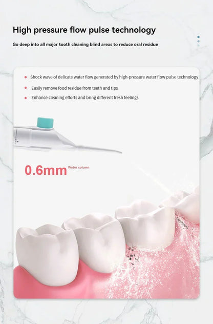 Portable High-Pressure Water Flosser – Rechargeable Oral Irrigator for Thorough Dental Cleaning