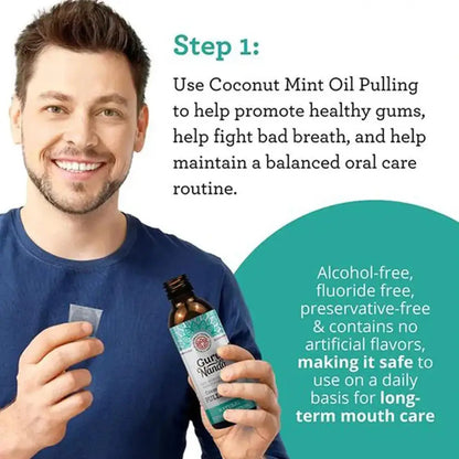 COCOMINT Oil Pulling Mouthwash – 7 Essential Oils and Vitamins for Healthy Teeth & Fresh Breath