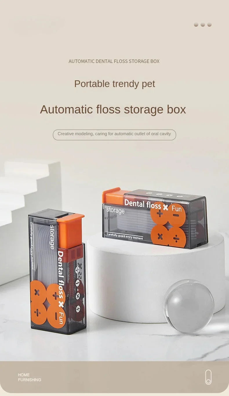 Portable Dental Floss Dispenser with 10 Automatic Pop-Up Sticks – Practical & Refillable