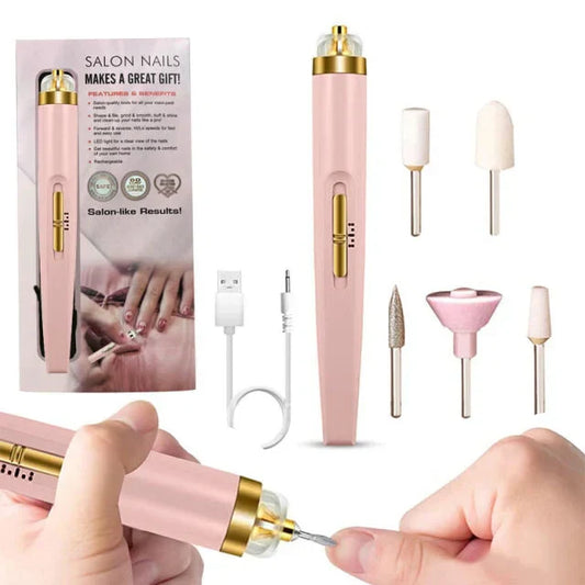 Electric Nail Drill 5-in-1 Professional Manicure & Pedicure Set with LED Light
