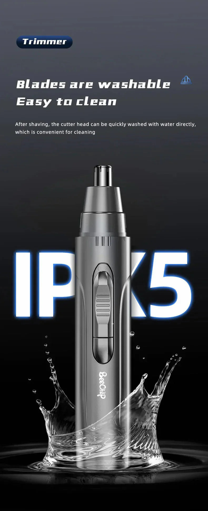 Painless Nose and Ear Hair Trimmer for Men and Women