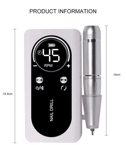 Electric Nail Drill 45000RPM – Quiet Design for Professional Use