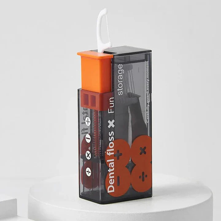Portable Dental Floss Dispenser with 10 Automatic Pop-Up Sticks – Practical & Refillable