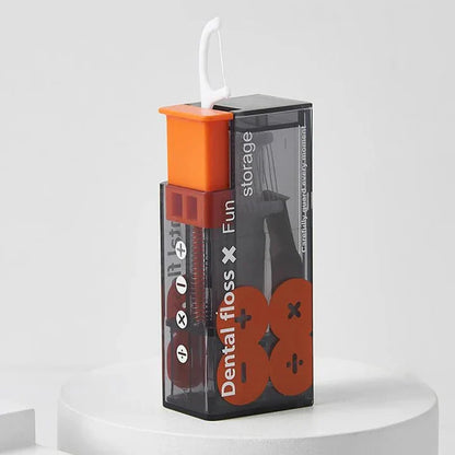 Portable Dental Floss Dispenser with 10 Automatic Pop-Up Sticks – Practical & Refillable