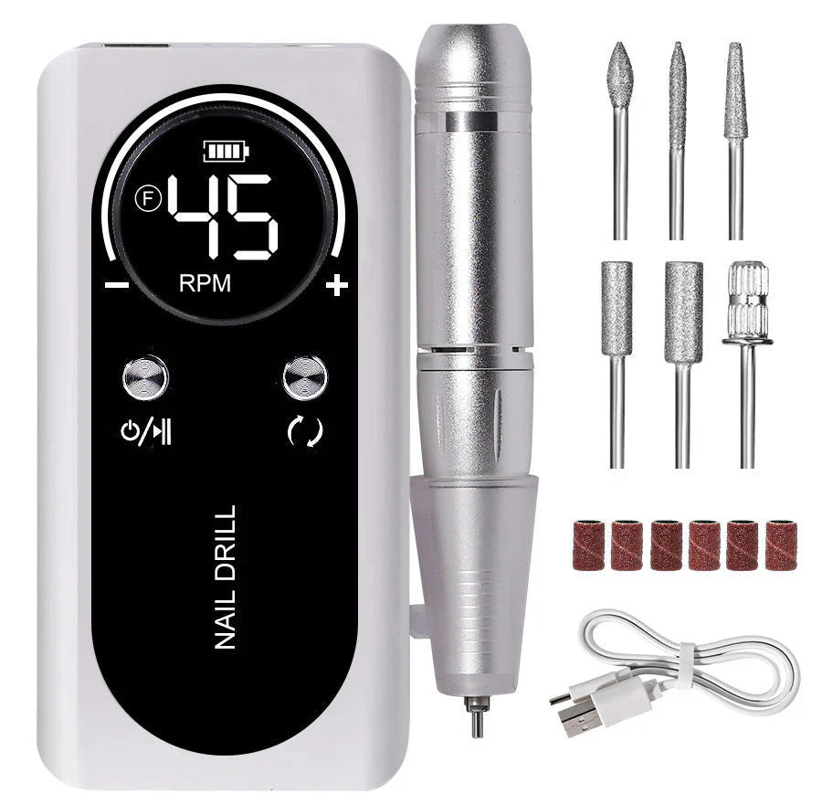 Electric Nail Drill 45000RPM – Quiet Design for Professional Use