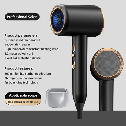 Powerful 2400W Hair Dryer – Warm and Cold Air for Perfect Styling