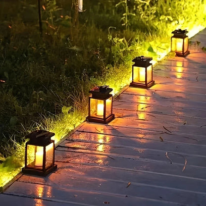 Waterproof Solar LED Lantern with String Lights – Garden Lighting for Terrace and Balcony with Hanging Clip