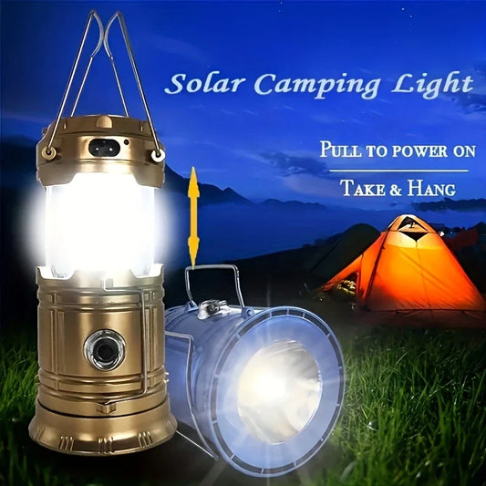 Solar Lamp for Camping with USB Charging – Portable LED Lantern for Outdoor Use and Emergencies