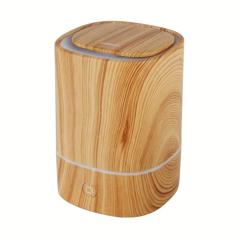 Wood-Style Ultrasonic Humidifier with Aroma Diffuser and LED Lighting